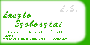 laszlo szoboszlai business card